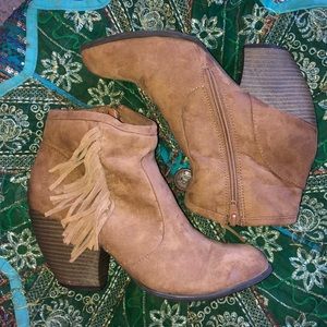 Fringe cowboy booties